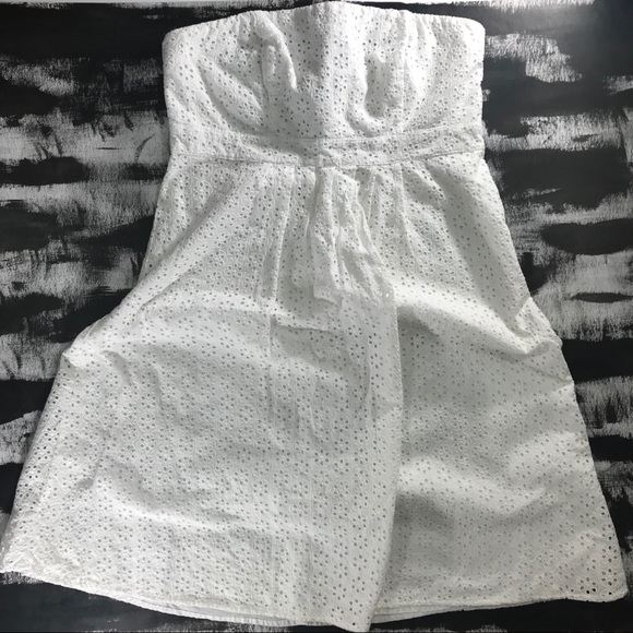 The Limited Dresses & Skirts - White Eyelet Strapless Dress by The Limited EUC